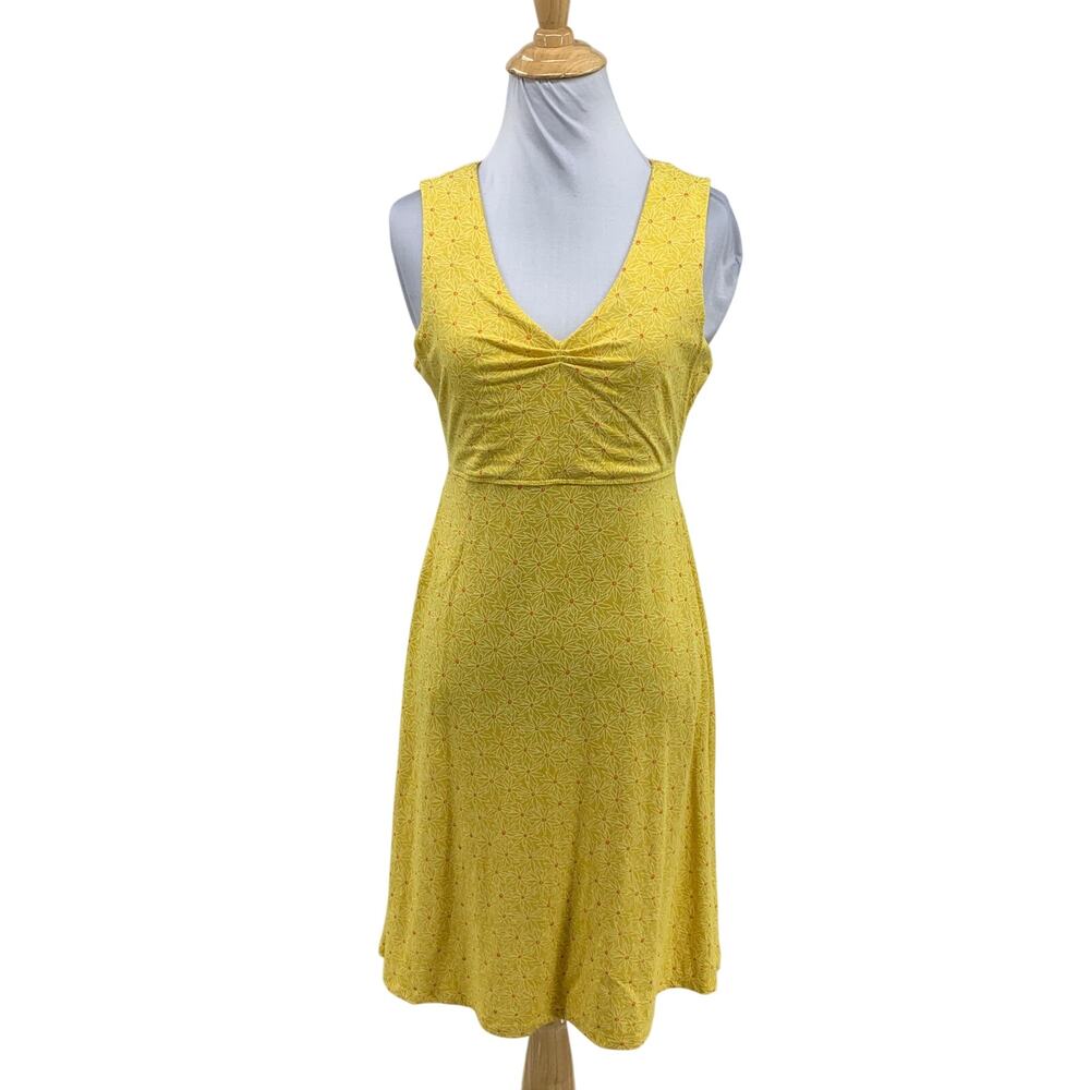 Toad&Co Dress Womens S Small Yellow Clementine Rosemarie Daisy Gathered Chest